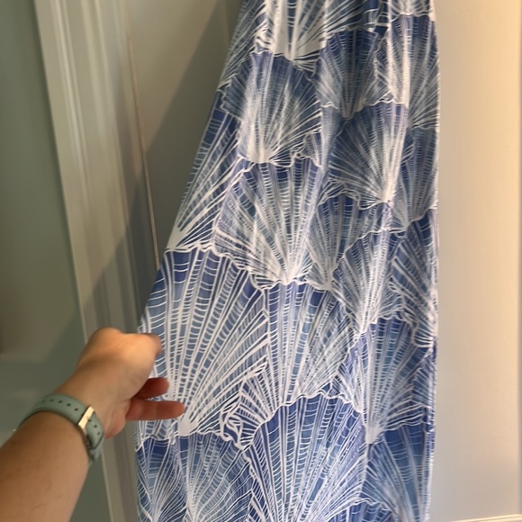 Tori Richard summer dress, shell pattern, sz L - Picture 3 of 7